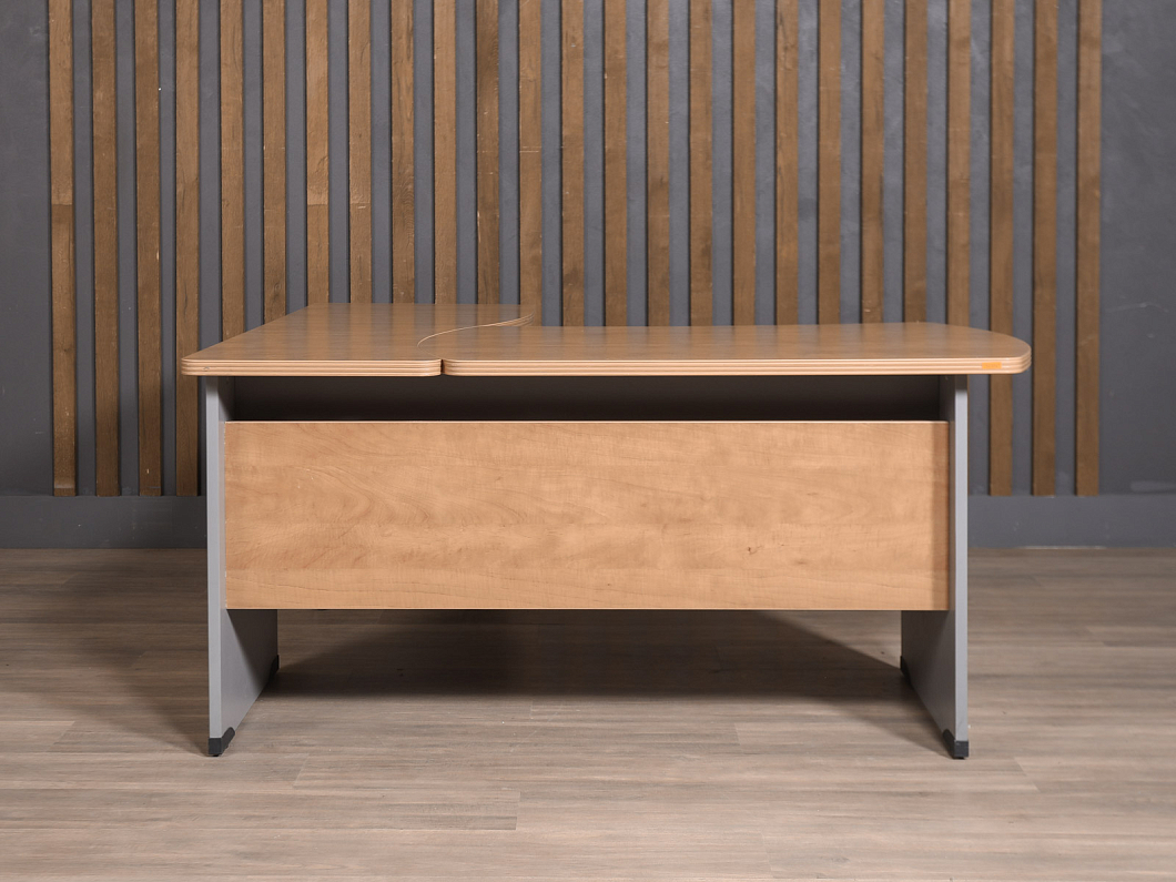 Стол руководителя Berlin DRL-220 Бостон ЛДСП Серый Россия (СРЭОРСР-251025)