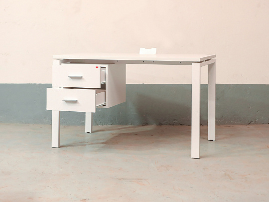 Стол с тумбой ЛДСП Белый
