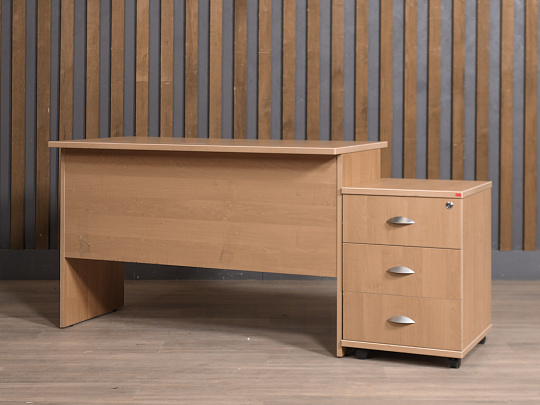 Стол с тумбой ЛДСП Ольха